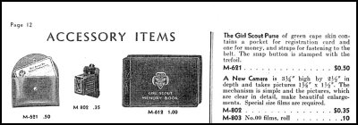 Page of Gurl Scout Catalog, year 1933