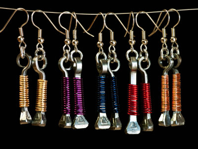 earrings wrapped w enam copper wire