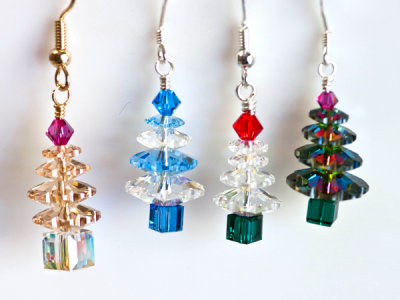 swarovski christmas tree earrings