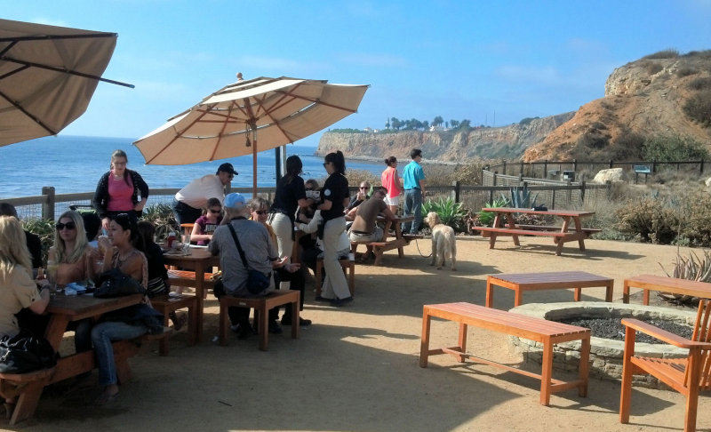Lunch on the breathtaking terrace of Nelsons in Rancho Palos Verdes.