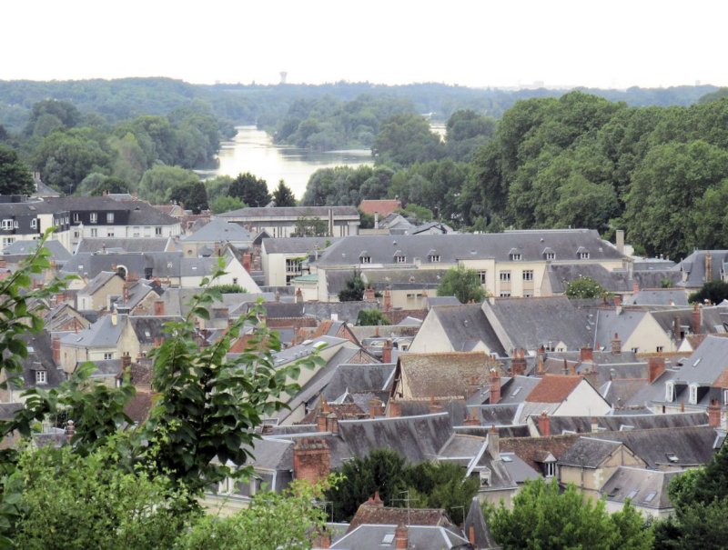 The Loire River approaches the town of Amboise.