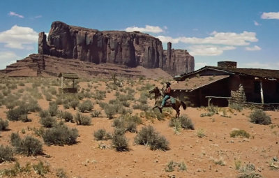 The Searchers screen capture with Sentinal Mesa in background