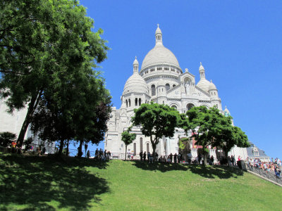 Paris: Our first stop was the Sacre-Coeur Basilica in the Montmarte District. 