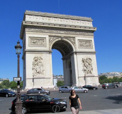 The Arc de Triomphe was the starting point for our walk to the Eiffel Tower. 