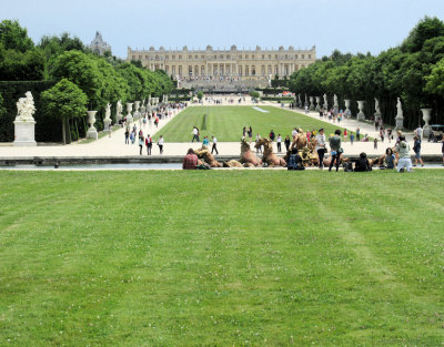 Versailles: The palace grounds from the rear. 