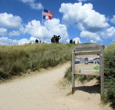 The approach to Utah Beach. The English Channel is on the other side of the dune. 