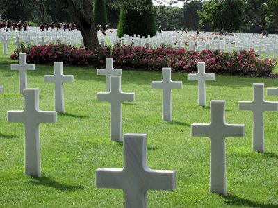 What it cost.  A small section of the American Cemetery in Colleville-sur-mer. 