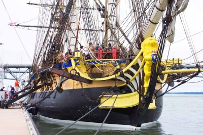 The elegant bow of L'Hermione. 