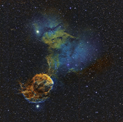 IC443 - Jellyfish Nebula in HST palette