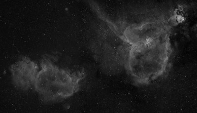 IC1805 and IC1848 - Heart and Soul Nebula in Ha