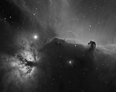 Horsehead and Flame nebula in Ha