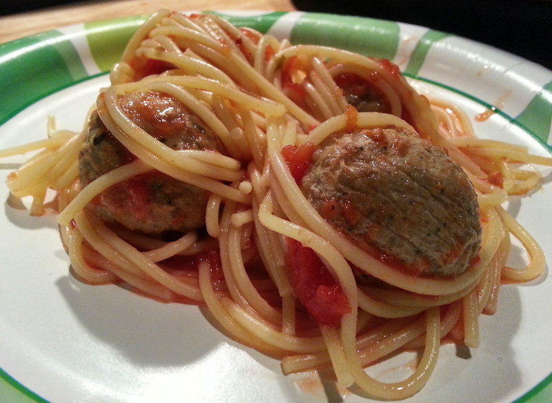 Spaghetti with Turkey Meatballs & Sauce