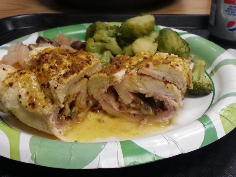 Chicken Cordon Dr with Brussels Sprouts & Broccoli