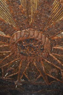 Pine cone stucco ceiling in the Bavarian summerhouse