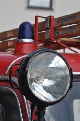 Search light on an Opel fire engine