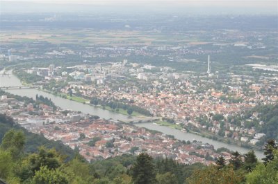 Heidelberg and the Neckar river as seen from the peak of Knigstuhl