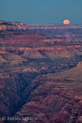 Full Moon Setting Over Grand Canyon