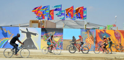 Center Camp Art Wall and bicyles