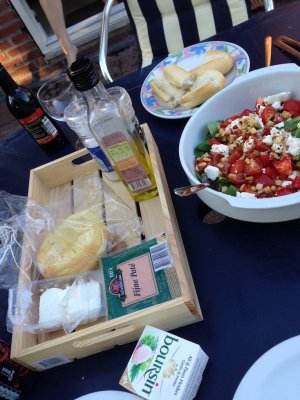 Our own home-made dinner at the Vrienden op de Fiets accommodation