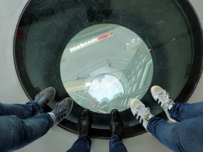 Looking down 20 stories from A'DAM tower