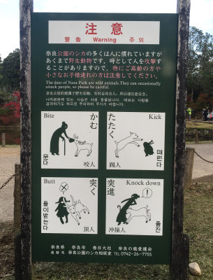 Nara Park deer warnings