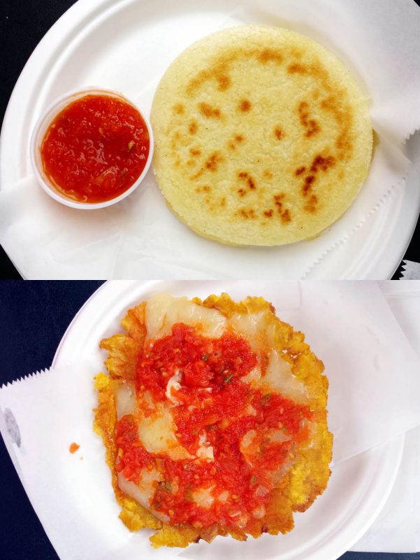 Columbian food cart, arepas and patacones, Portland,  Oregon