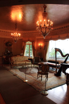 Living Room with Harp, Pittock Mansion, Portland, Oregon