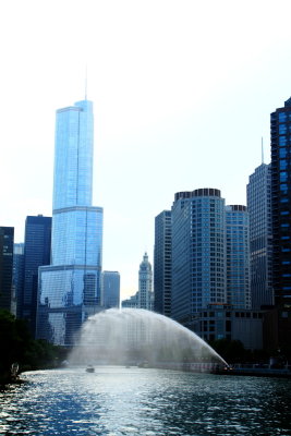 Chicago river, Trump Tower, Wrigley building, Chicago