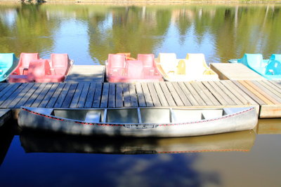 Boats docked, Sunset Lakes Resort, Joslin, IL