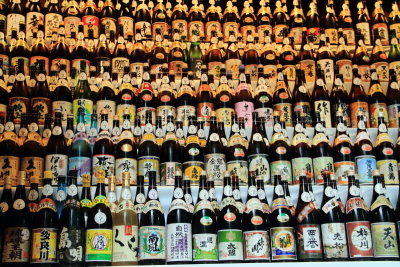 100 bottles of sake on the wall, Meiji Jingū, Shinto Shrine, built 1920, Shibuya, Tokyo, Japan