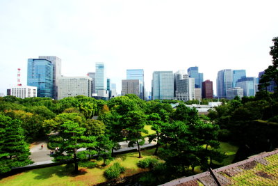 View of Tokyo, Edo Castle Gardens, Tokyo Imperial Palace, Tokyo, Japan