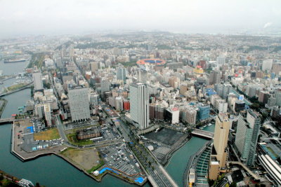 Yokohama stadium, Yokohama, view from Landmark Tower, Japan