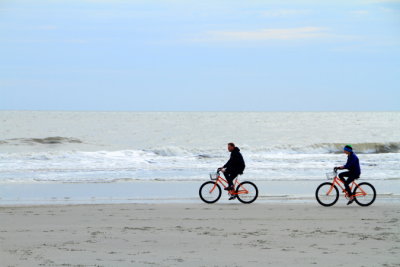 Biking, Coligny beach, Atlantic Ocean