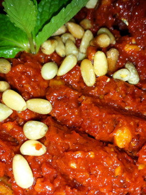Pine nuts and eggplant