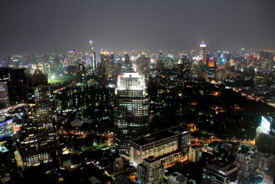 Night view of Bangkok skyline, Banyan Tree Hotel