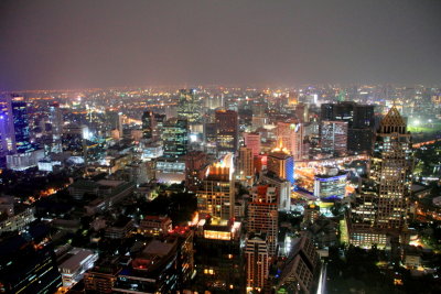 Night view of Bangkok skyline, Banyan Tree Hotel