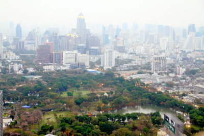 Lumpini Park, View of Bangkok skyline, Banyan Tree Hotel