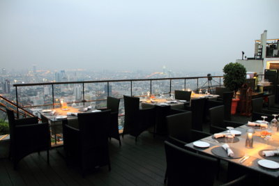 Vertigo restaurant, View of Bangkok skyline, Banyan Tree Hotel