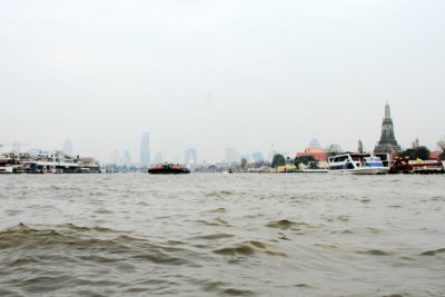 Chao Phraya river and Wat Arun