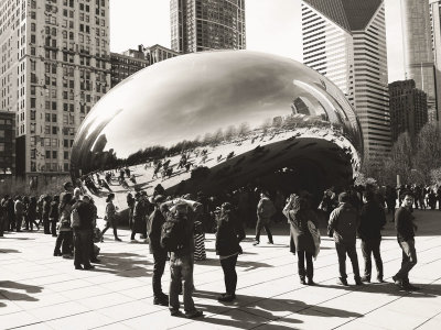 Cloud Gate, Chicago, Black and White