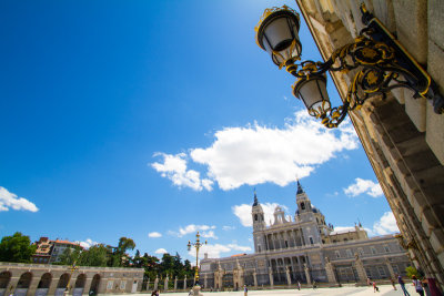 Cathedral of the Almudena , lamp, Madrid, Spain