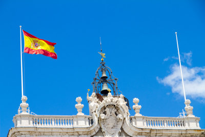 Spain flag, Royal Palace, Madrid, Spain