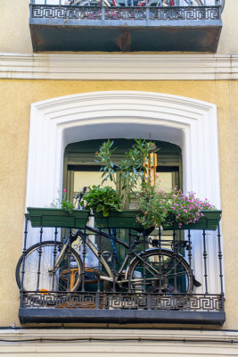 Cycle window, Madrid, Spain