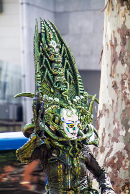 Alien, street performer, La Rambla, Barcelona, Spain
