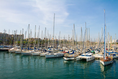 Boats, Port Vell marina, Barcelona port, Spain