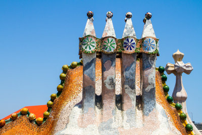 Roof Terrace, Casa Batllo, Gaudi, Barcelona, Spain