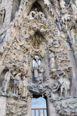 Nativity facade, Portal of Hope, Sagrada Familia, Antoni Gaudi, Barcelona, Spain