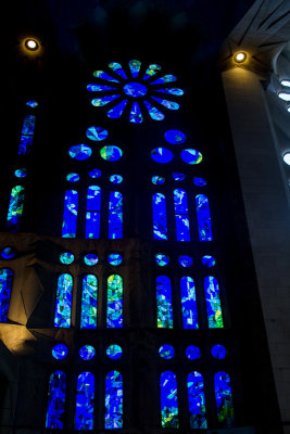 Stained glass, , Sagrada Familia, Antoni Gaudi, Barcelona, Spain