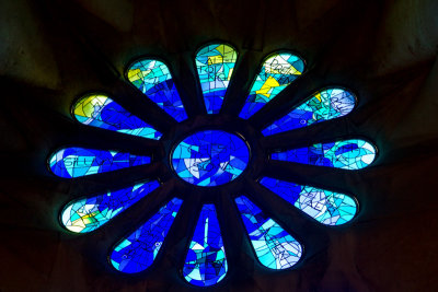 Stained glass, Sagrada Familia, Antoni Gaudi, Barcelona, Spain