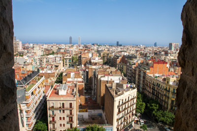 View of Barcelona, Spain from Sagrada Familia